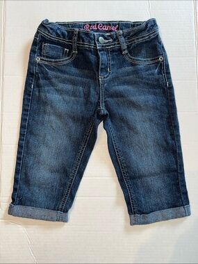 Red Camel Girls Dark Blue Rolled Cuff Capri Jeans